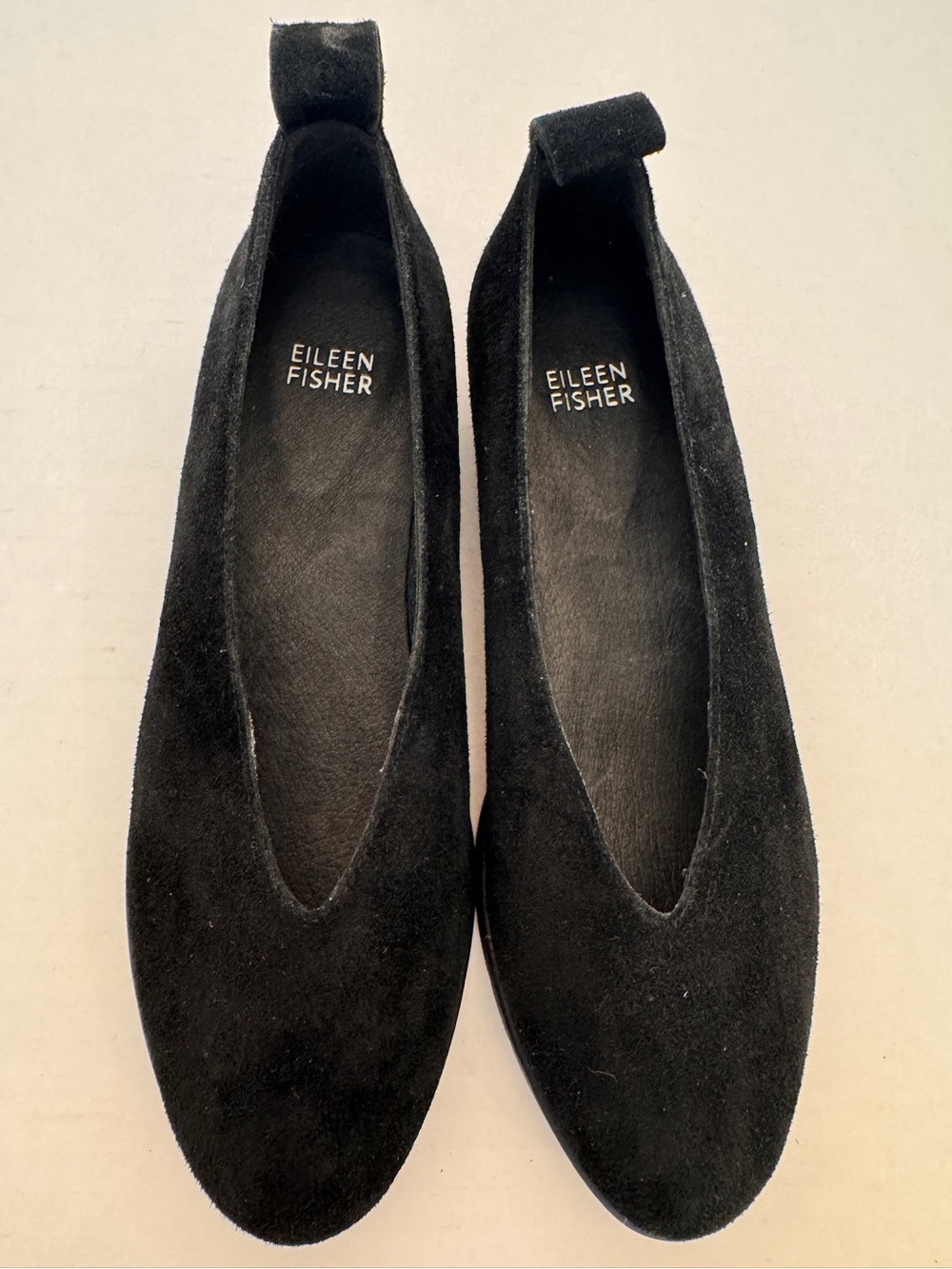 Eileen Fisher Black Suede Ballet Flats